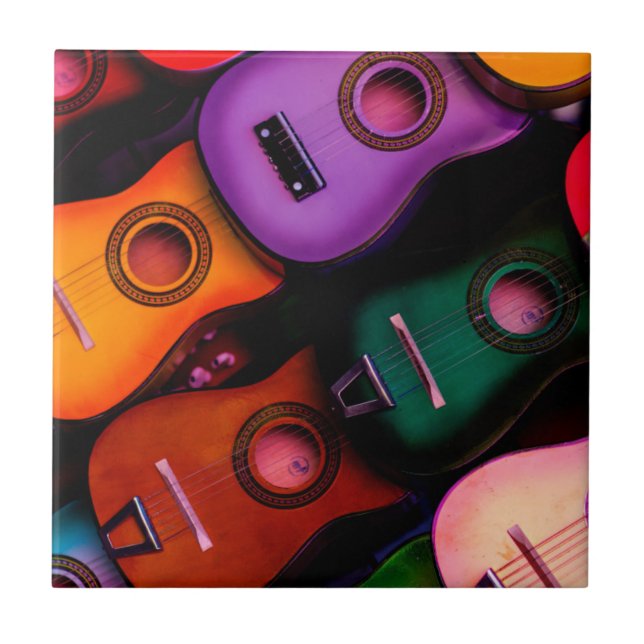 Colourful Guitars Tile (Front)
