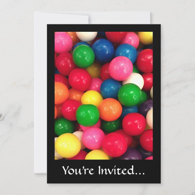 Colourful Gum Ball Candy Invitation (Front)