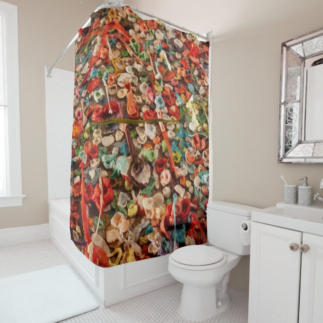 Colourful Gum Wall Shower Curtain (In Situ)