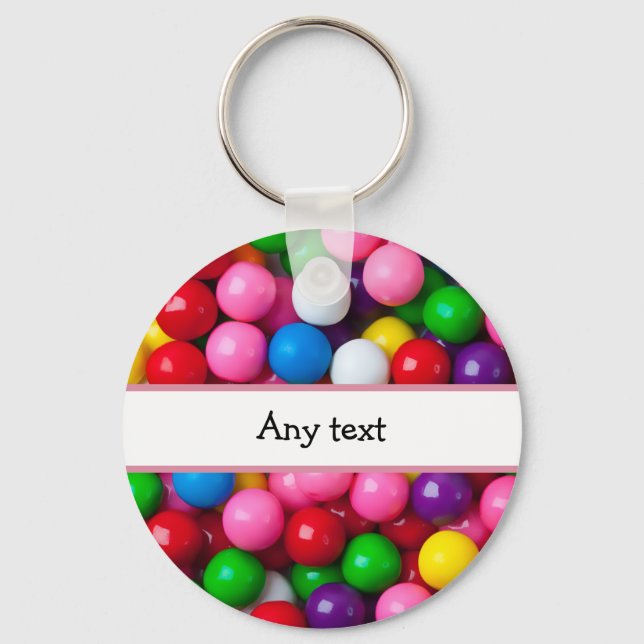 Colourful Gumball Graphic Key Ring (Front)