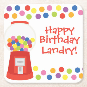 Colourful Gumballs Personalised Paper Coasters