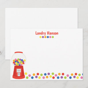 Colourful Gumballs Personalised Stationery Thank You Card