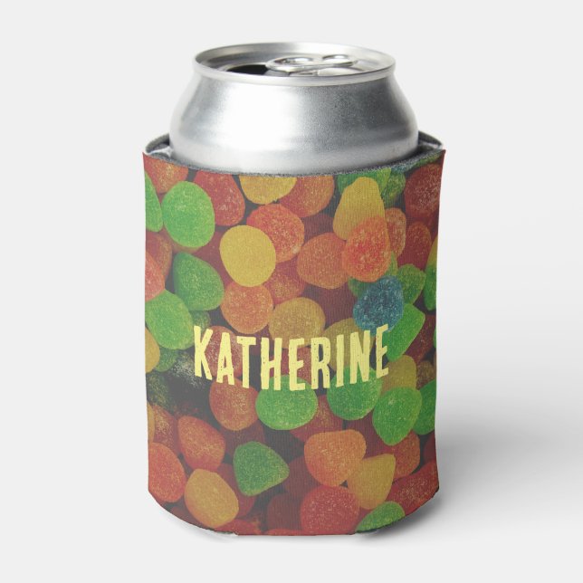 Colourful Gumdrops Candy Personalised Can Cooler (Can Front)