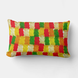Colourful gummi bear candy lumbar cushion