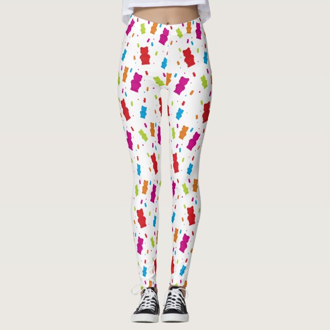 Colourful Gummy Bear Dot Pattern Leggings (Front)