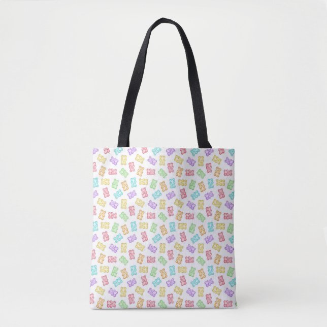 Colourful Gummy Bear Pattern | Cute Candy Rainbow  Tote Bag (Front)