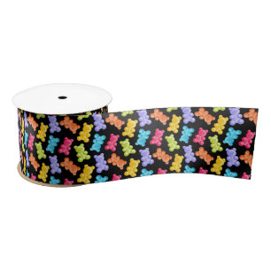 Colourful Gummy Candy Bears  Satin Ribbon