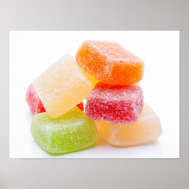Colourful Gummy Square Sweets Poster (Front)