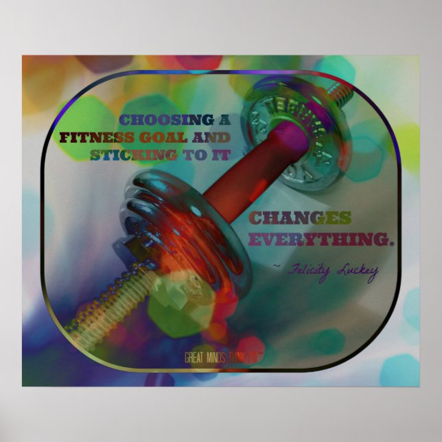 Colourful Gym Poster with Weights 004 (Front)