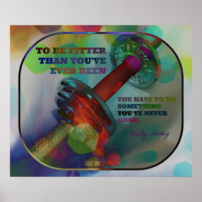 Colourful Gym Poster with Weights 005 (Front)