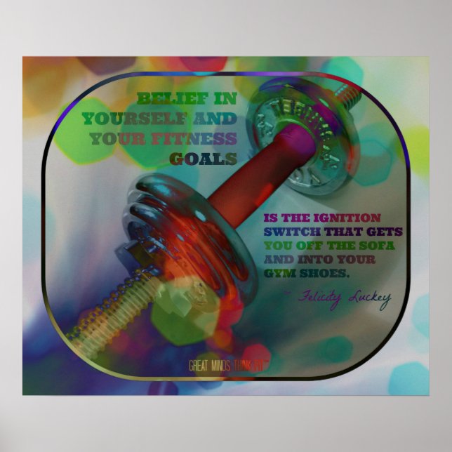 Colourful Gym Poster with Weights 009 (Front)