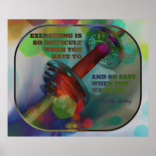 Colourful Gym Poster with Weights 011