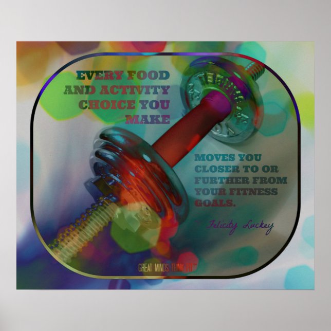 Colourful Gym Poster with Weights 016 (Front)