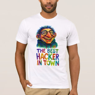 Colourful Hacker Troll – The Best Coder in Town Gi T-Shirt