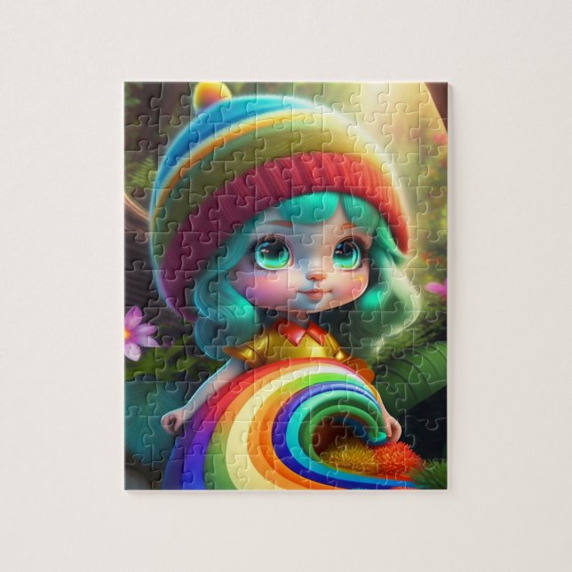 Colourful Hair Little Girl Jigsaw Puzzle (Vertical)