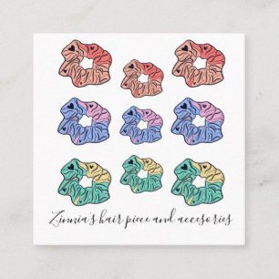 Colourful Hair Piece Tie Shop  Square Business Card