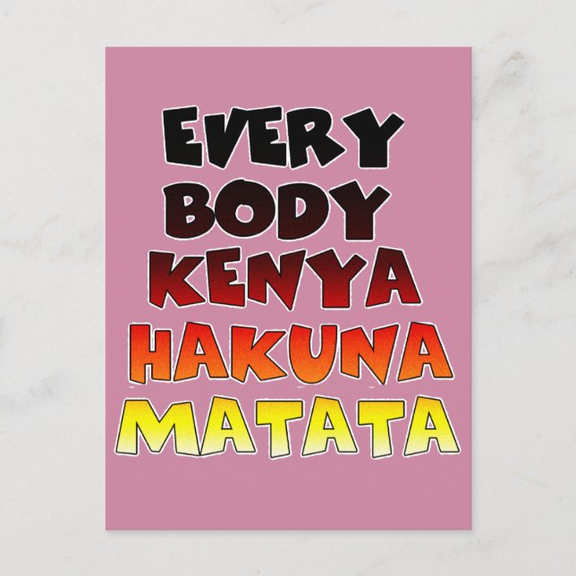Colourful Hakuna Matata: A Kenyan Celebration Postcard (Front)