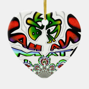 Colourful Hakuna Matata Graffiti Art Print Ceramic Tree Decoration