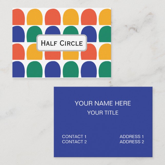 Colourful Half Circle Geometric Business Card (Front/Back)