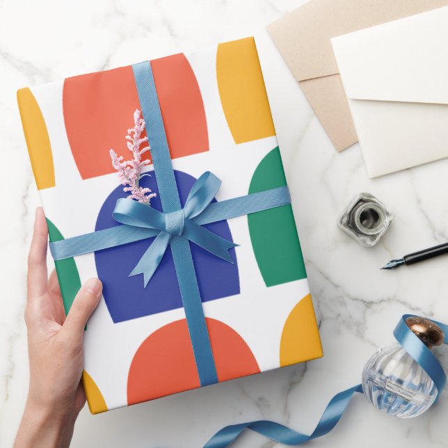 Colourful Half Circle Geometric Wrapping Paper (Gifting)