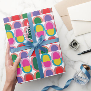 Colourful Half Circle Geometric Wrapping Paper