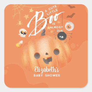Colourful Halloween Baby Shower Boo Themed Square Sticker