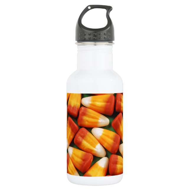Colourful halloween candy corn print 532 ml water bottle (Front)