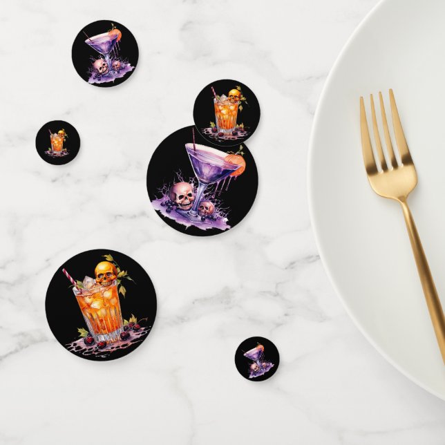 Colourful Halloween Cocktail Glass Confetti (Group)