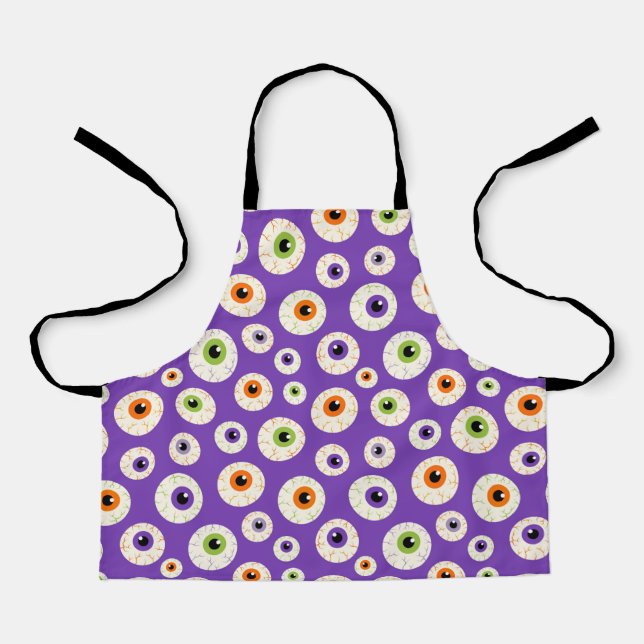 Colourful Halloween Eyeballs Pattern Apron (Front)