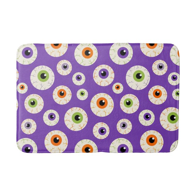 Colourful Halloween Eyeballs Pattern Bath Mat (Front)