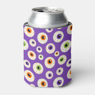 Colourful Halloween Eyeballs Pattern Can Cooler