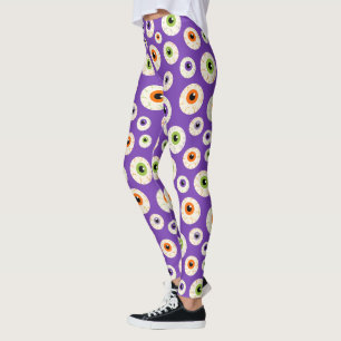 Colourful Halloween Eyeballs Pattern Leggings