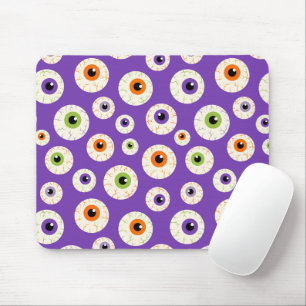 Colourful Halloween Eyeballs Pattern Mouse Pad