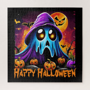 Colourful Halloween Ghost Pumpkin Happy Halloween  Jigsaw Puzzle