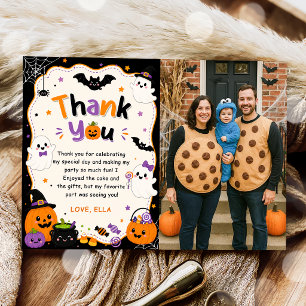 Colourful Halloween Party Photo Thank You Card