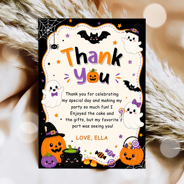 Colourful Halloween Party Thank You Card (Creator Uploaded)