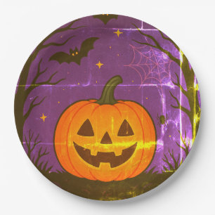 Colourful Halloween Pumpkin Napkins Paper Plate