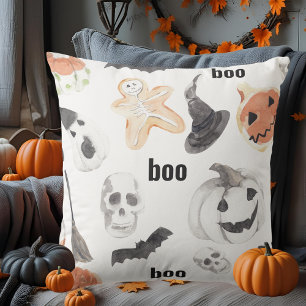 Colourful Halloween Scary Pattern  Happy Halloween Cushion