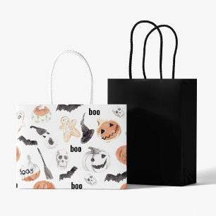 Colourful Halloween Scary Pattern Happy Halloween Large Gift Bag