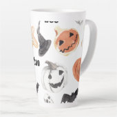Colourful Halloween Scary Pattern |Happy Halloween Latte Mug (Right Angle)