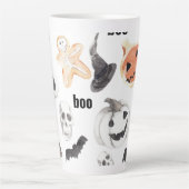 Colourful Halloween Scary Pattern |Happy Halloween Latte Mug (Front)