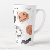 Colourful Halloween Scary Pattern |Happy Halloween Latte Mug (Right)