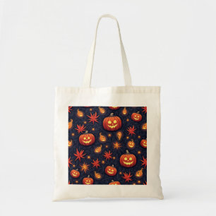 Colourful Halloween Scary Pattern Happy Halloween Tote Bag