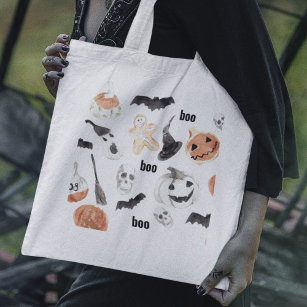 Colourful Halloween Scary Pattern  Happy Halloween Tote Bag