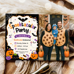 Colourful Halloween Spooktacular Party Photo Invitation