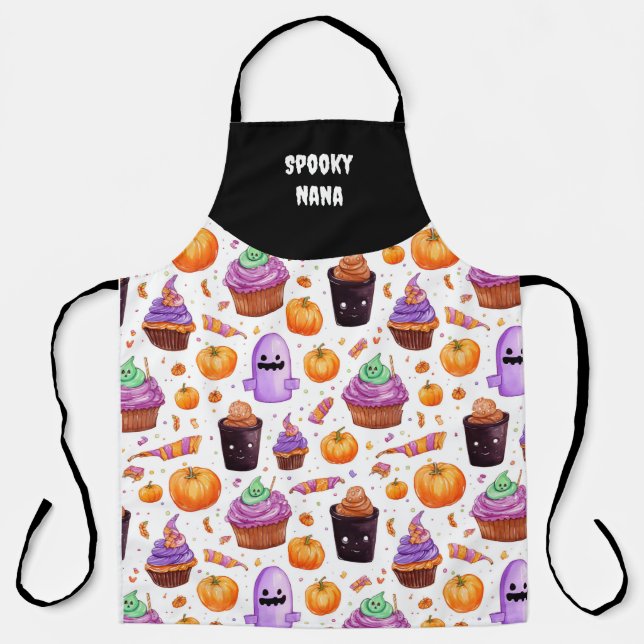 Colourful halloween treat pattern apron for Nana (Front)