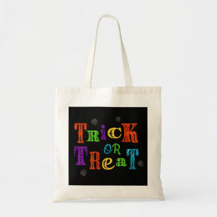 Colourful Halloween Trick Or Treat Glitter Tote Ba