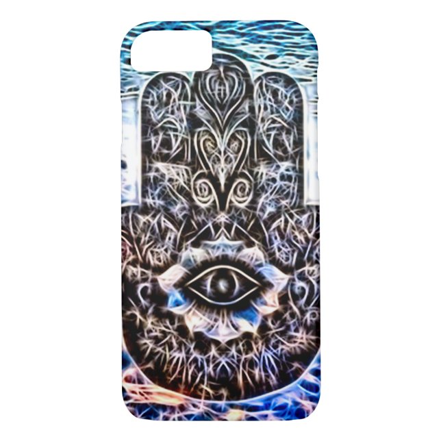 Colourful Hamsa Eye Fractal Art Case-Mate iPhone Case (Back)