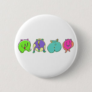 Colourful Hamster Butts 6 Cm Round Badge