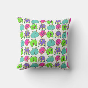 Colourful Hamster Butts Pattern Cushion